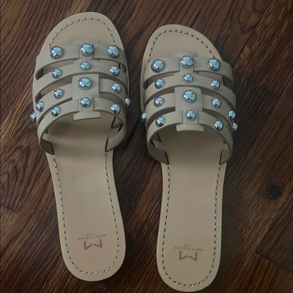 Marc Fisher Tan Studded Sandals